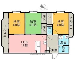 グランデージ空港南【3階】の間取り