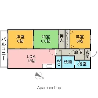 サンモール岡田【203号室】の間取り