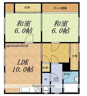 富岡アパート【2階号室】の間取り