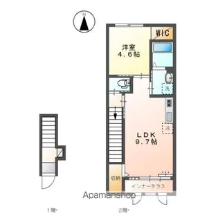 東京都日野市神明1丁目【アパート】の間取り