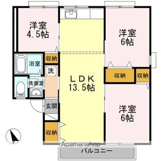 セジュールおはら【2階】の間取り