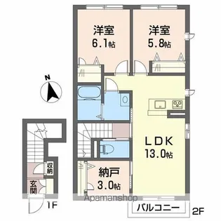 リラフォート西垣生 【2階】の間取り