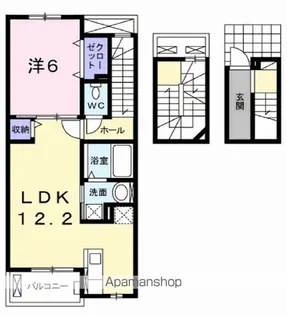 PROUD22並木【302号室】の間取り