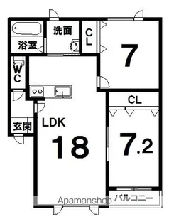 コルサK【2階】の間取り