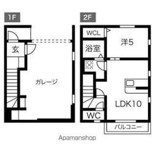 J’SガレージハウスA棟【1階】の間取り