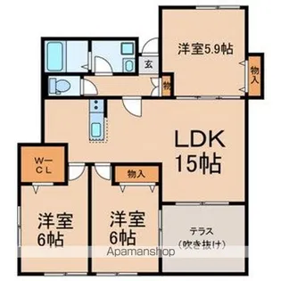 ママベルB【104号室号室】の間取り