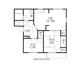 2LDKの間取り画像
