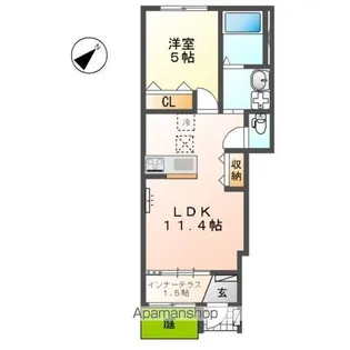 仮)守山区中志段味アパート【1階】の間取り