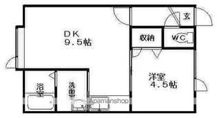 1DKの間取り画像