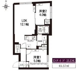 レピュア旗の台レジデンス【2階】の間取り