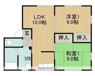 フレグランスカサイD棟【102号室】の間取り