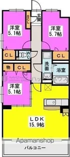 ムーンコート梅満【4階】の間取り