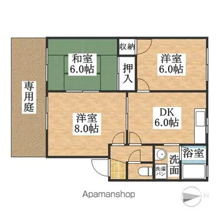 コーポ金井戸 北棟【1階】の間取り