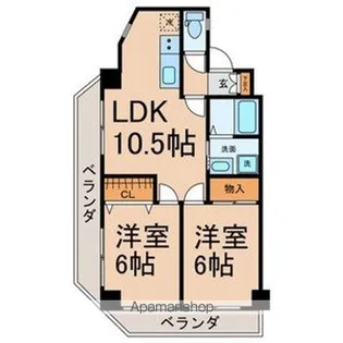 パラッツオダンケ【5B号室号室】の間取り