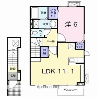 メゾン・ド・プチ・フルールⅡ【2階】の間取り