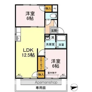 コーポラスY.O南棟【1階】の間取り