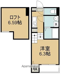 ハーモニーテラス東仙台Ⅴ【203号室】の間取り