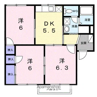 ファミールパークスB【2階】の間取り