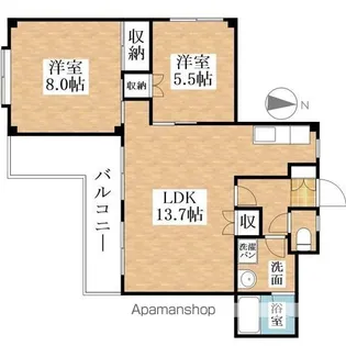南山パストラルコート【1-B号室】の間取り