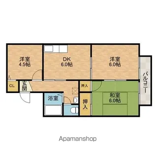 グレースハイムB棟【2階】の間取り