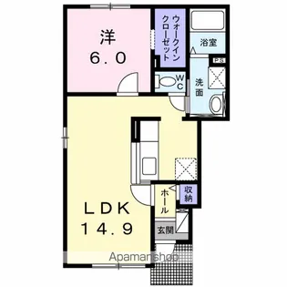 ベルメゾン 中鈴蘭Ⅱ【1階】の間取り