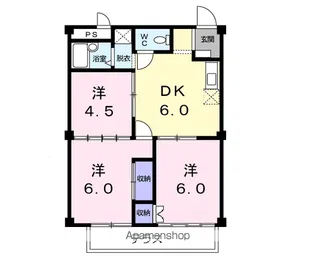 リバーハーフハイツ【1階】の間取り