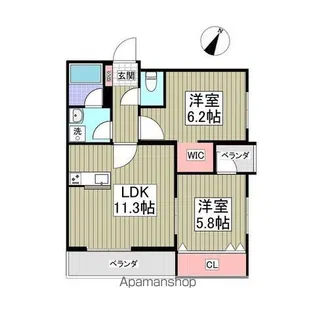 レジデンス湘南【2階】の間取り