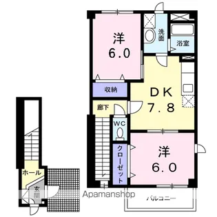 サンバティーク湊A【2階】の間取り