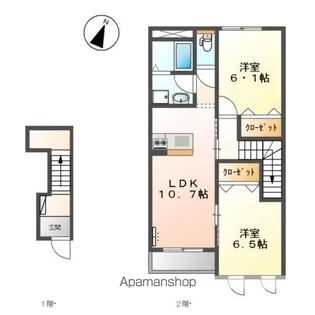 アシューレ【203号室】の間取り