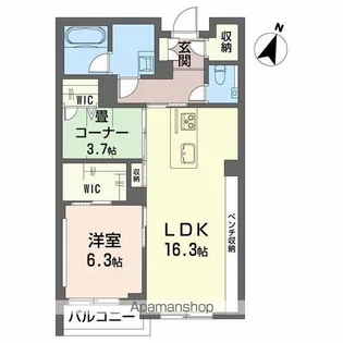 AZUR米山【1階】の間取り