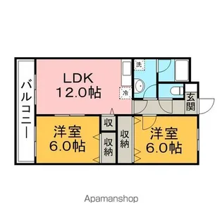 ヒルズウォークK【401号室】の間取り