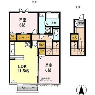 KNKS アルコバレーノ【2階】の間取り