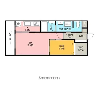 ラ・ペジブル武蔵【602号室】の間取り