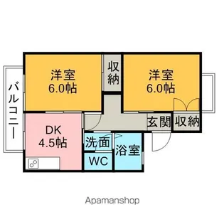 ハピネス【102号室】の間取り