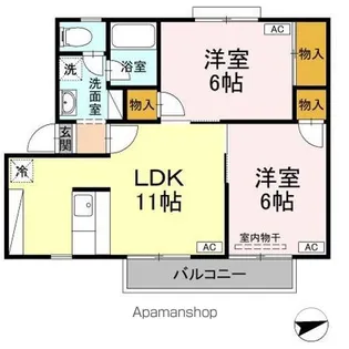 ファミール田宮【2階】の間取り