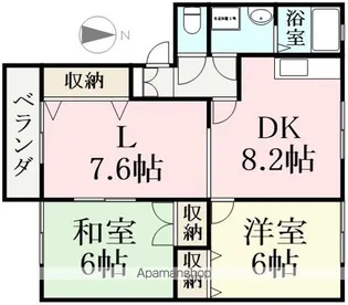 コートヤードメゾン【B102号室】の間取り