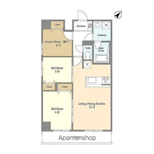 グランカーサ西葛西【2階】の間取り