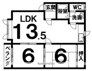 コーポグリーンウエスト【2階】の間取り