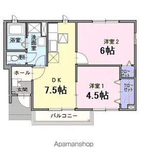 ハッピーセブン【1階】の間取り