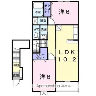 ソレイユB【2階】の間取り