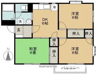 サンシャイン深沢 B棟【B102号室】の間取り