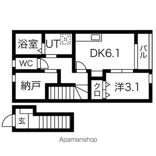 ポルトボヌール【2階】の間取り