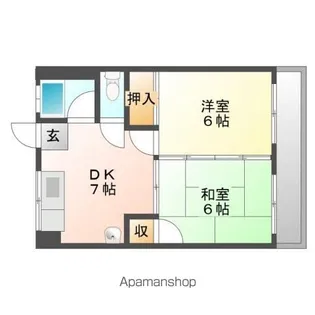 コーポ大本【4階】の間取り
