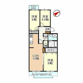 平和ハイツG【2階】の間取り