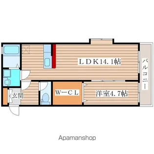 クレイドル栗生【1階】の間取り