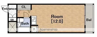 ライオンズマンション難波南第二【6階】の間取り