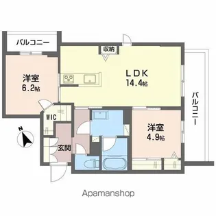 シャーメゾン ワイズベル【205号室】の間取り