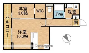 シャンブル【2階】の間取り
