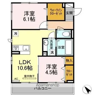 COLINA DO SOL(コリーナ ド ソル)【3階】の間取り