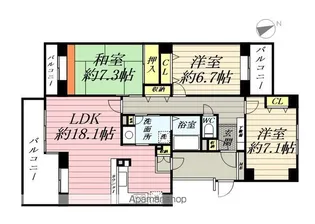 T’S GARDEN西寺尾 E棟【3階】の間取り